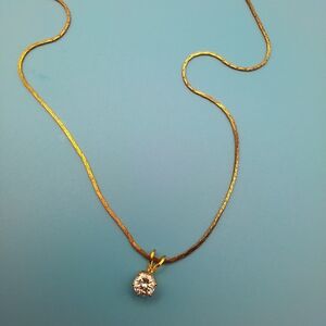 Elegant Goldtone Abd Faux Diamond Stud Necklace